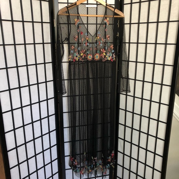 Zara Dresses & Skirts - EUC Zara sheer dress with embellishments Small